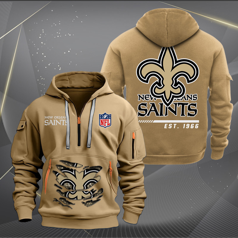 New Orleans Saints New Personalized Quarter Zip Hoodie AZBTQZH000117 - Famjoys New Orleans Saints New Personalized Quarter Zip Hoodie AZBTQZH000117 - Famjoys