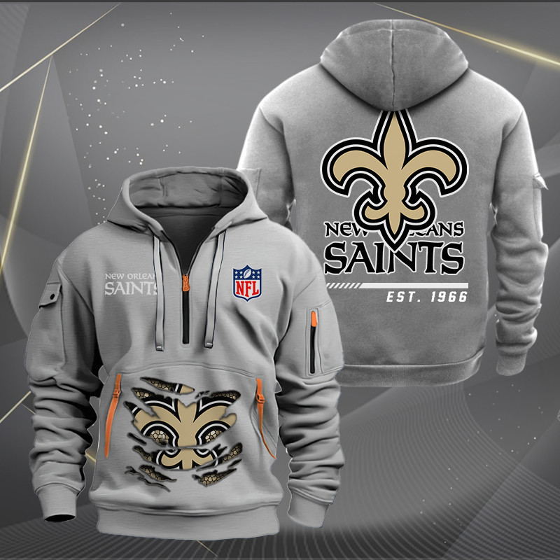 New Orleans Saints New Personalized Quarter Zip Hoodie AZBTQZH000117 - Famjoys New Orleans Saints New Personalized Quarter Zip Hoodie AZBTQZH000117 - Famjoys