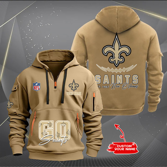 New Orleans Saints New Personalized Quarter Zip Hoodie AZBTQZH000164 - Famjoys New Orleans Saints New Personalized Quarter Zip Hoodie AZBTQZH000164 - Famjoys