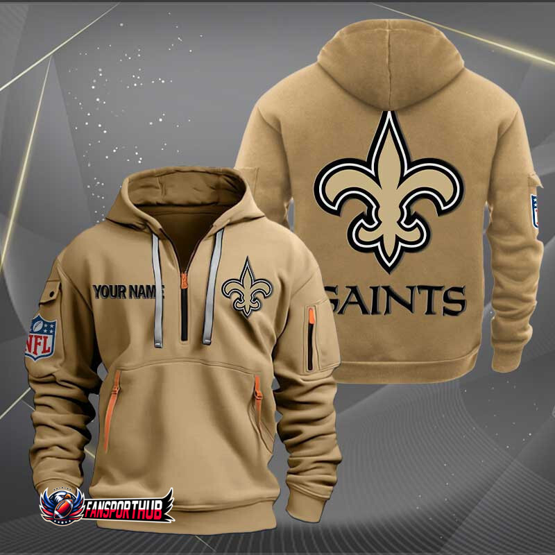 New Orleans Saints New Personalized Quarter Zip Hoodie AZBTQZH000219 - Famjoys New Orleans Saints New Personalized Quarter Zip Hoodie AZBTQZH000219 - Famjoys