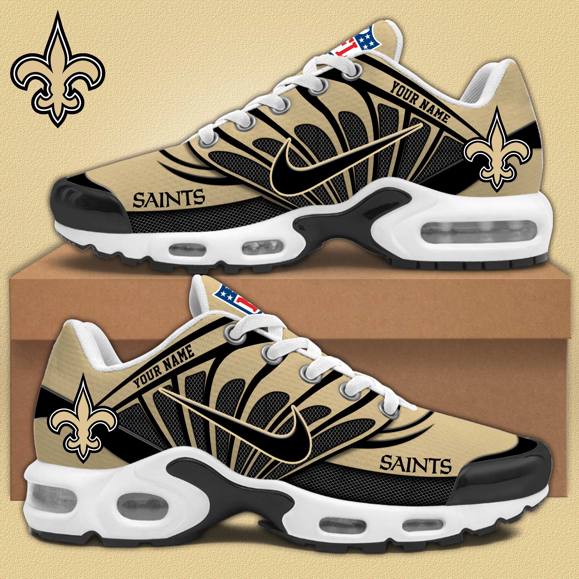 New Orleans Saints Personalized Shoes - Famjoys New Orleans Saints Personalized Shoes - Famjoys