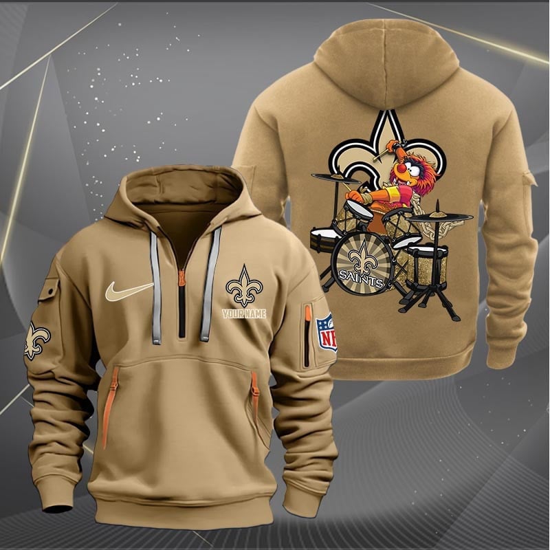 New Orleans Saints Premium Personalized Quarter Zip Hoodie AZBTCQZH000023 - Famjoys New Orleans Saints Premium Personalized Quarter Zip Hoodie AZBTCQZH000023 - Famjoys