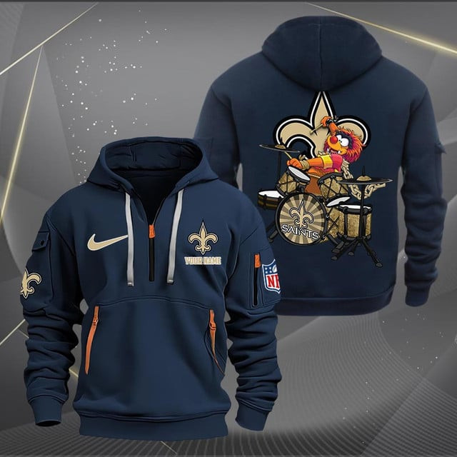 New Orleans Saints Premium Personalized Quarter Zip Hoodie AZBTCQZH000023 - Famjoys New Orleans Saints Premium Personalized Quarter Zip Hoodie AZBTCQZH000023 - Famjoys