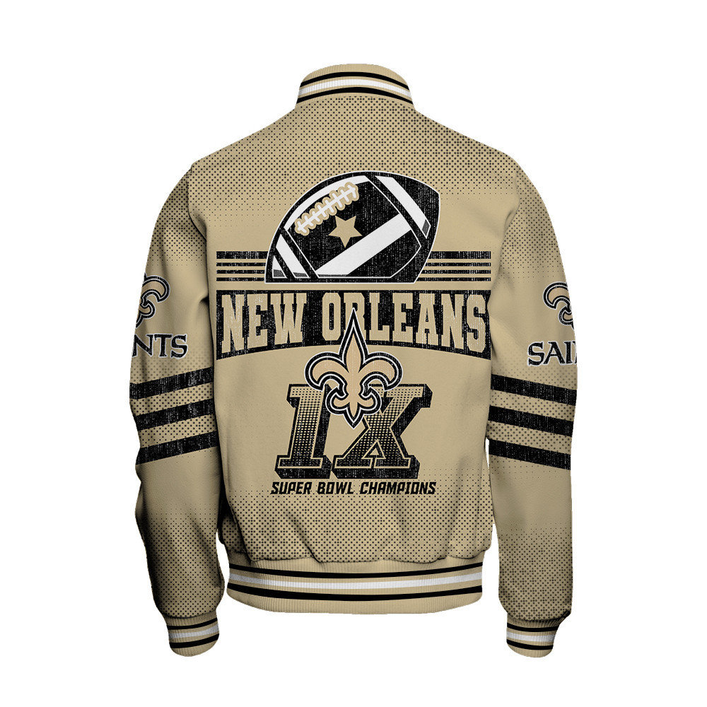 New Orleans Saints Proud Of Every Championship Win Unisex Varsity Jacket - Famjoys New Orleans Saints Proud Of Every Championship Win Unisex Varsity Jacket - Famjoys