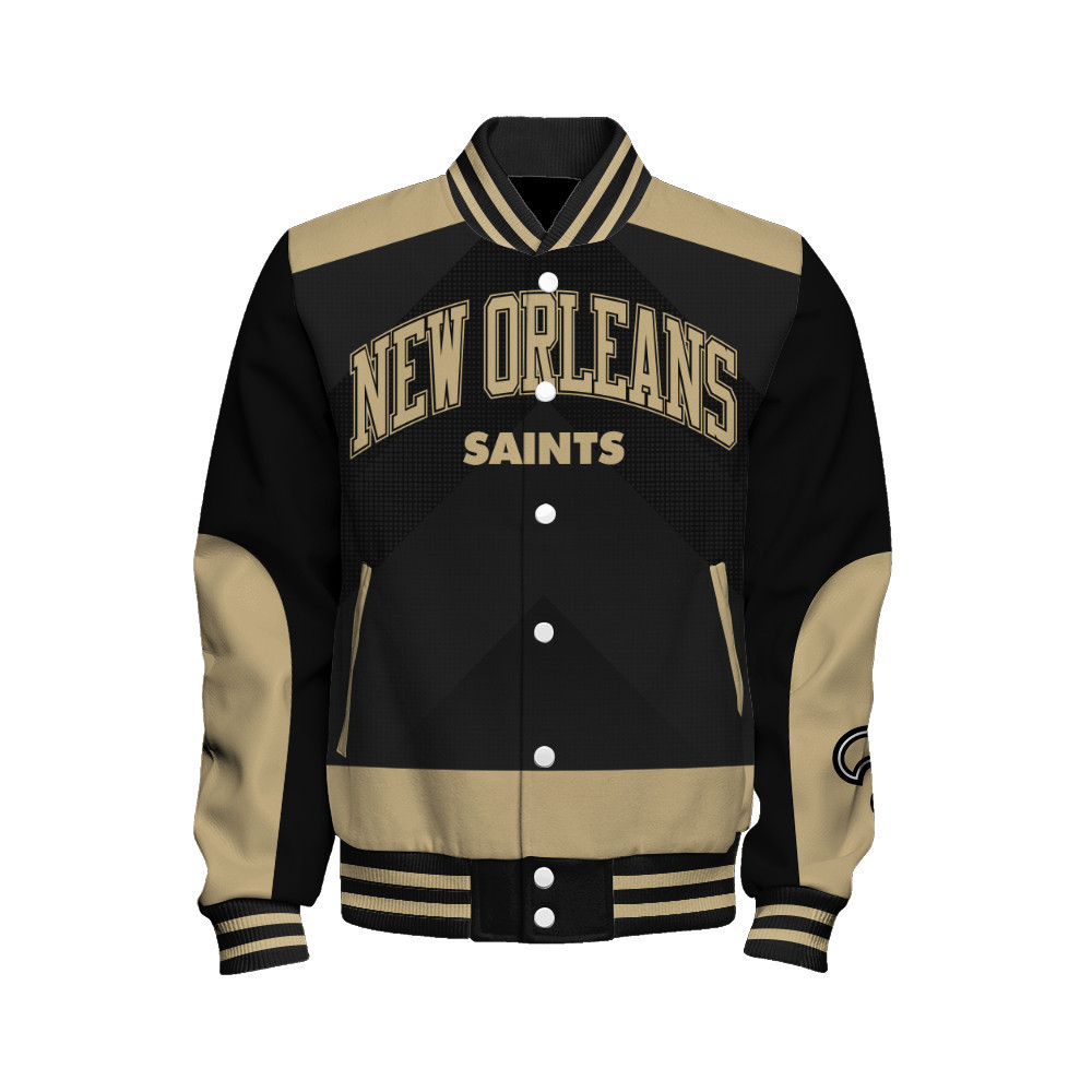 New Orleans Saints - Stay Ahead Of The Trend Unisex Varsity Jacket - Famjoys New Orleans Saints - Stay Ahead Of The Trend Unisex Varsity Jacket - Famjoys