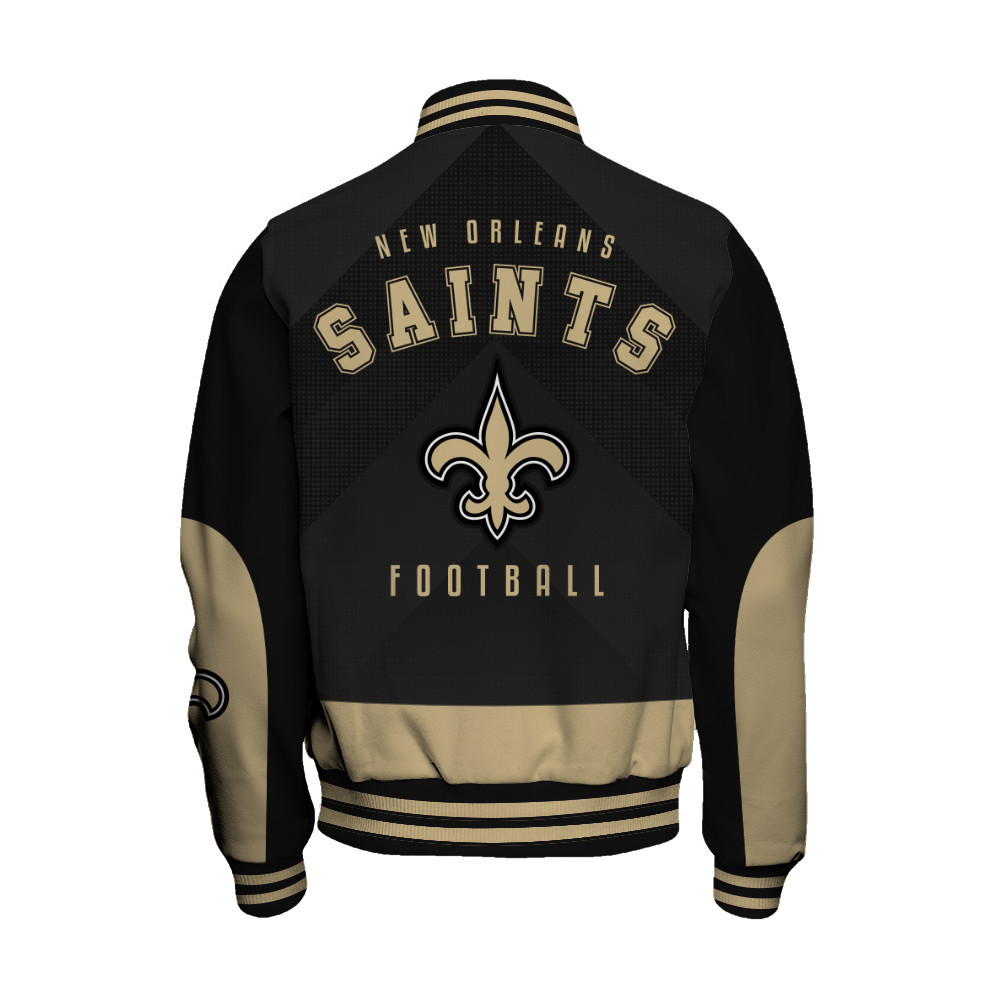 New Orleans Saints - Stay Ahead Of The Trend Unisex Varsity Jacket - Famjoys New Orleans Saints - Stay Ahead Of The Trend Unisex Varsity Jacket - Famjoys