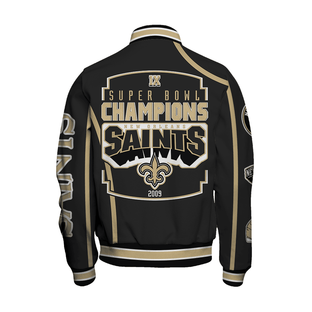 New Orleans Saints Super Bowl Champions Winning Spirit Varsity Jacket - Famjoys New Orleans Saints Super Bowl Champions Winning Spirit Varsity Jacket - Famjoys