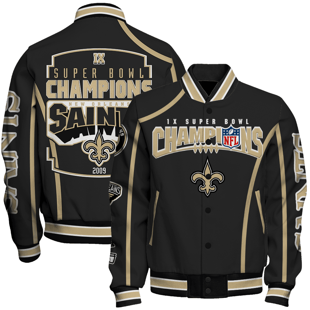 New Orleans Saints Super Bowl Champions Winning Spirit Varsity Jacket - Famjoys New Orleans Saints Super Bowl Champions Winning Spirit Varsity Jacket - Famjoys