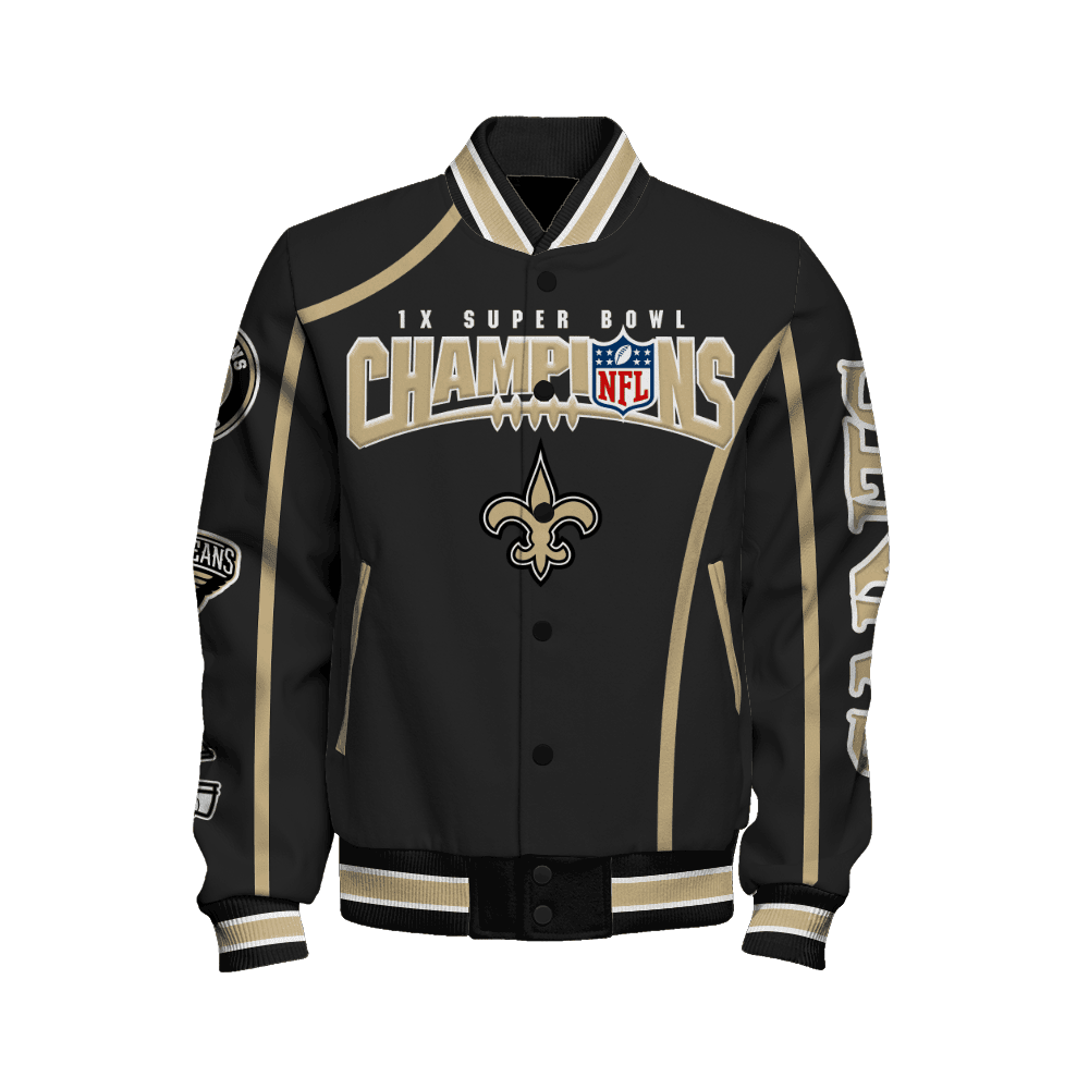 New Orleans Saints Super Bowl Champions Winning Spirit Varsity Jacket - Famjoys New Orleans Saints Super Bowl Champions Winning Spirit Varsity Jacket - Famjoys