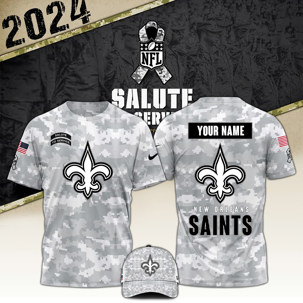 New Orleans Saints Tshirt Camo Salute to Service Club - Famjoys New Orleans Saints Tshirt Camo Salute to Service Club - Famjoys