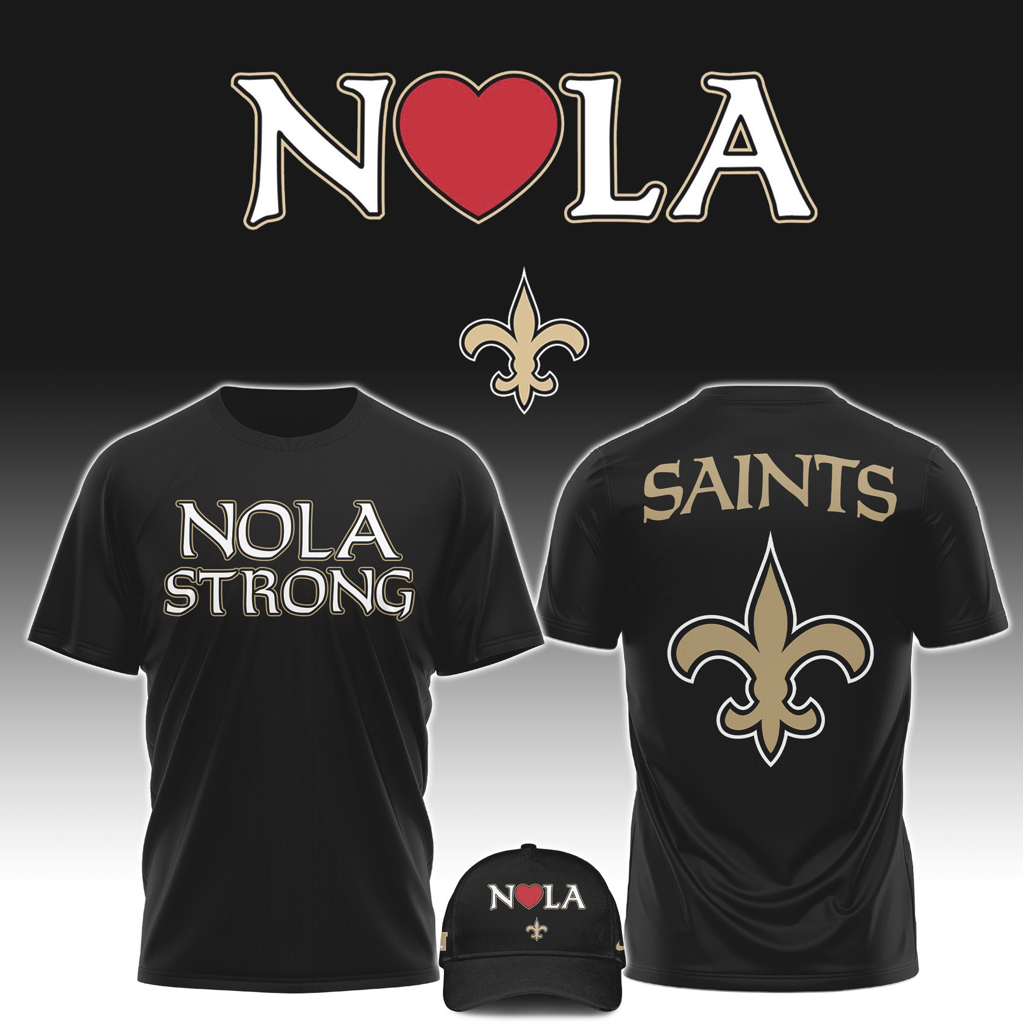 New Orleans Saints x NOLA Strong Tshirt 2025 - Famjoys New Orleans Saints x NOLA Strong Tshirt 2025 - Famjoys