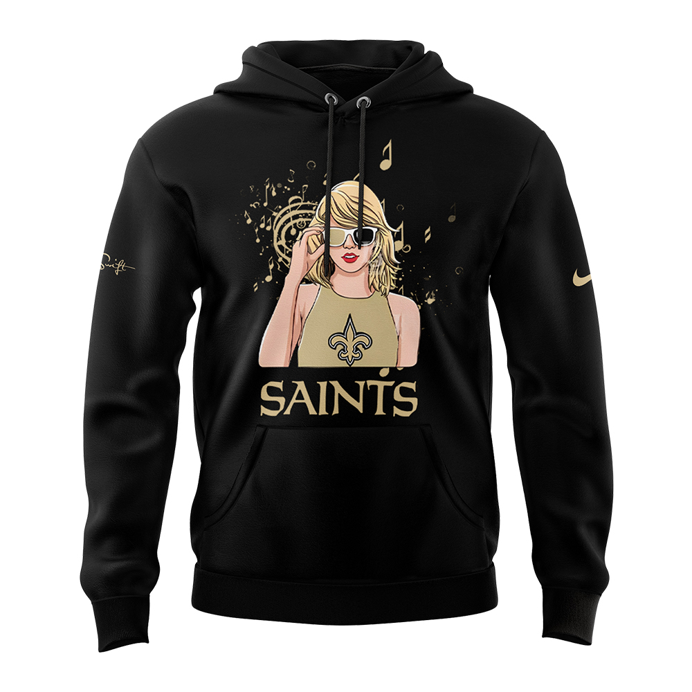 New Orleans Saints x Taylor Swift The Eras Tour Collection Hoodie - Famjoys New Orleans Saints x Taylor Swift The Eras Tour Collection Hoodie - Famjoys