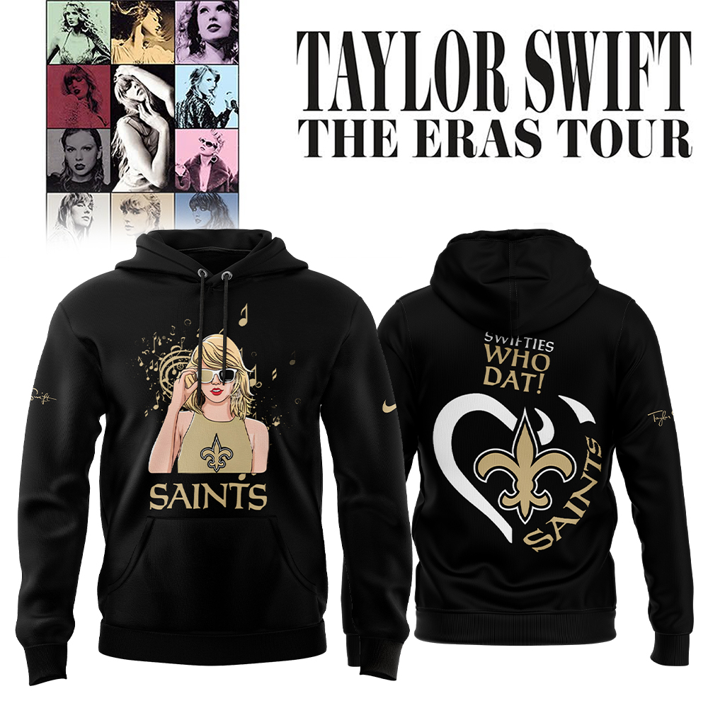 New Orleans Saints x Taylor Swift The Eras Tour Collection Hoodie - Famjoys New Orleans Saints x Taylor Swift The Eras Tour Collection Hoodie - Famjoys