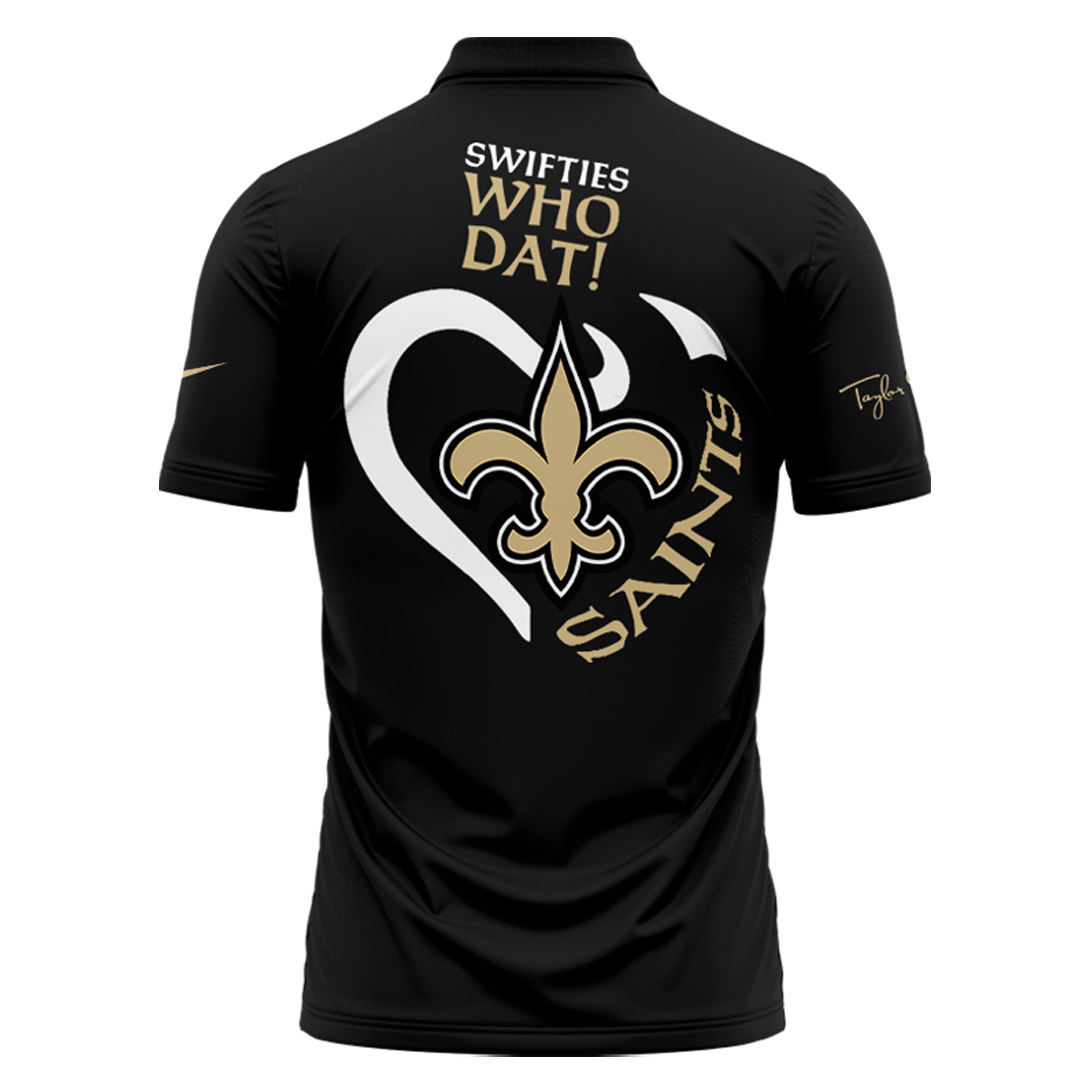 New Orleans Saints x Taylor Swift The Eras Tour Collection Polo - Famjoys New Orleans Saints x Taylor Swift The Eras Tour Collection Polo - Famjoys