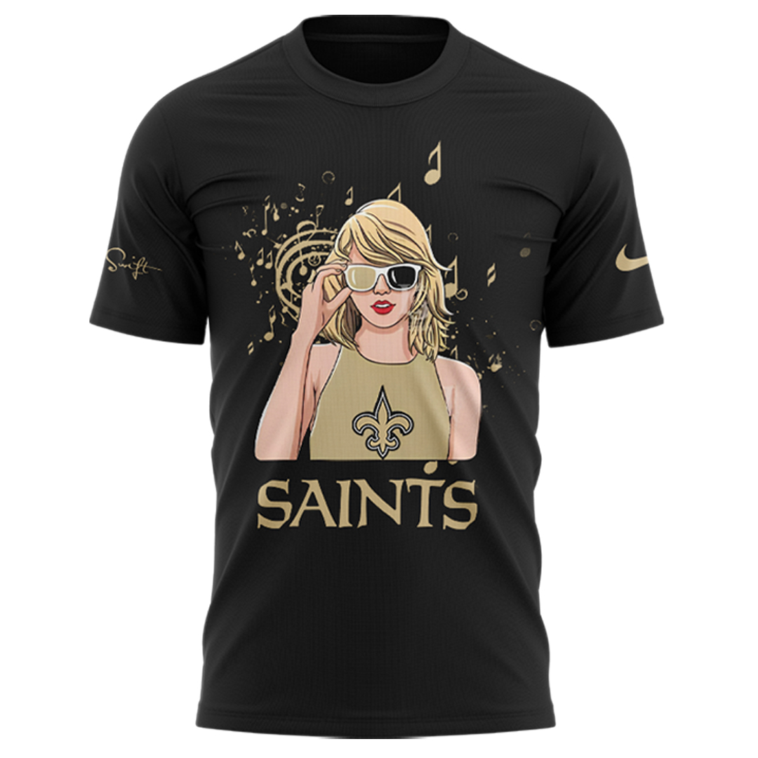 New Orleans Saints x Taylor Swift The Eras Tour Collection Tee - Famjoys New Orleans Saints x Taylor Swift The Eras Tour Collection Tee - Famjoys