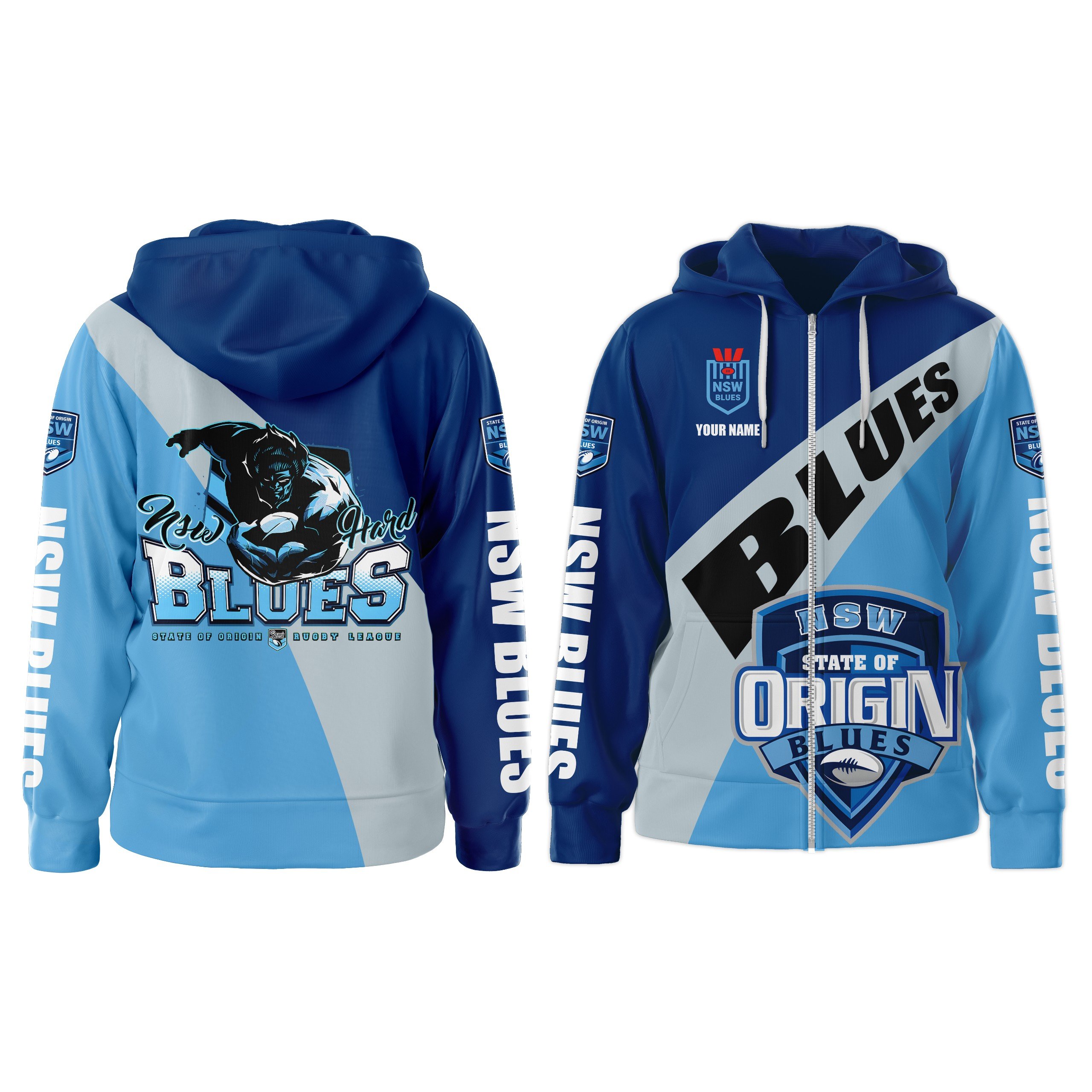 New South Wales Blues Personalized Hooded Wind Jacket – Edition - Famjoys New South Wales Blues Personalized Hooded Wind Jacket – Edition - Famjoys