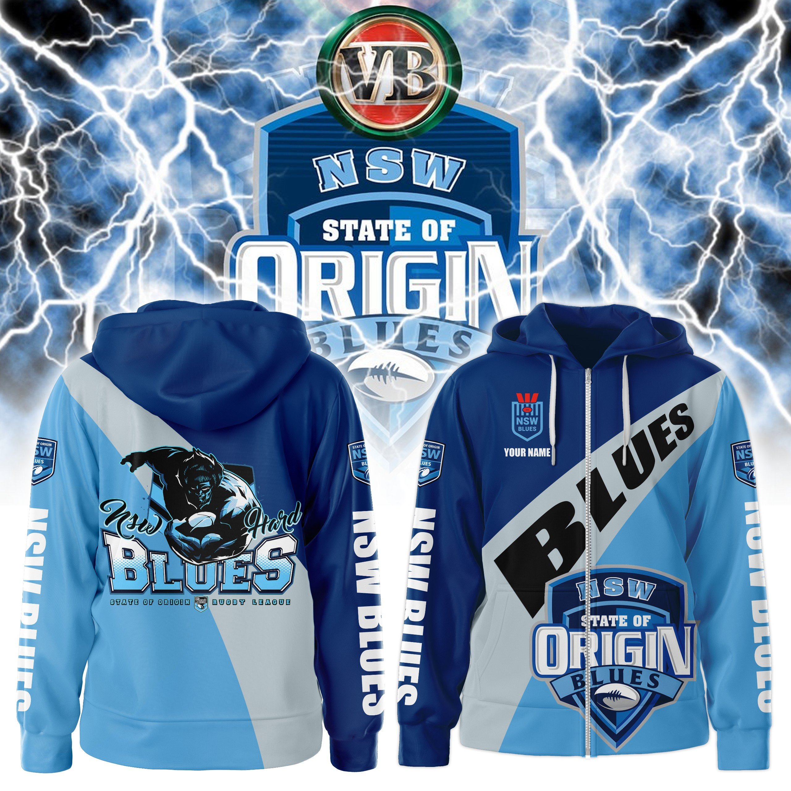 New South Wales Blues Personalized Hooded Wind Jacket – Edition - Famjoys New South Wales Blues Personalized Hooded Wind Jacket – Edition - Famjoys