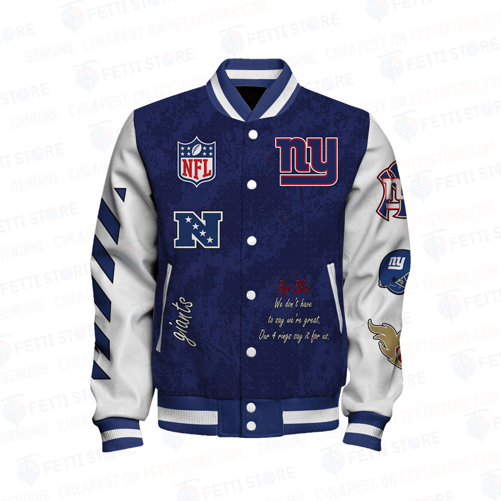 New York Giants 4X Champions Print Varsity Jacket SFAT V9 - Famjoys New York Giants 4X Champions Print Varsity Jacket SFAT V9 - Famjoys