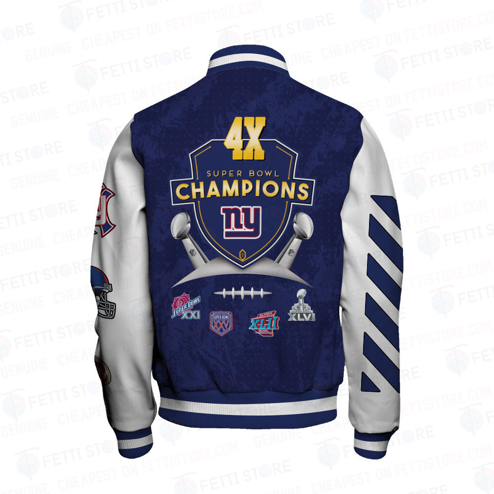 New York Giants 4X Champions Print Varsity Jacket SFAT V9 - Famjoys New York Giants 4X Champions Print Varsity Jacket SFAT V9 - Famjoys