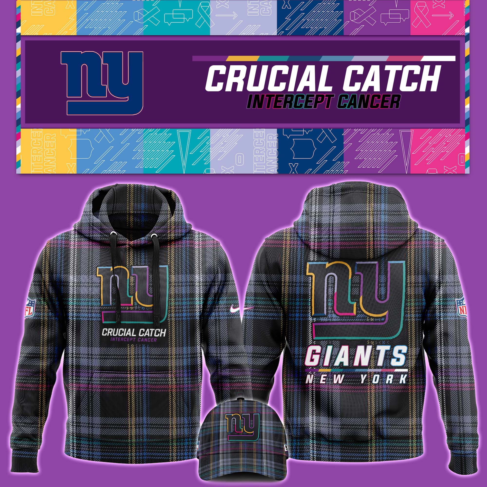 New York Giants Crucial Catch Hoodie V2 - Famjoys New York Giants Crucial Catch Hoodie V2 - Famjoys