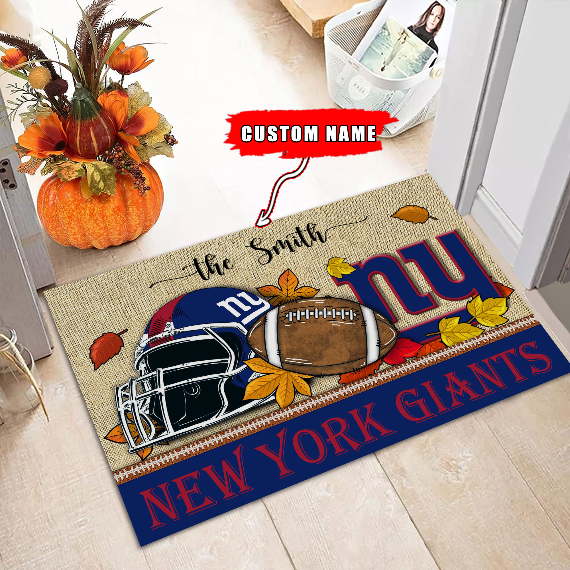 New York Giants Football Doormat - Famjoys New York Giants Football Doormat - Famjoys