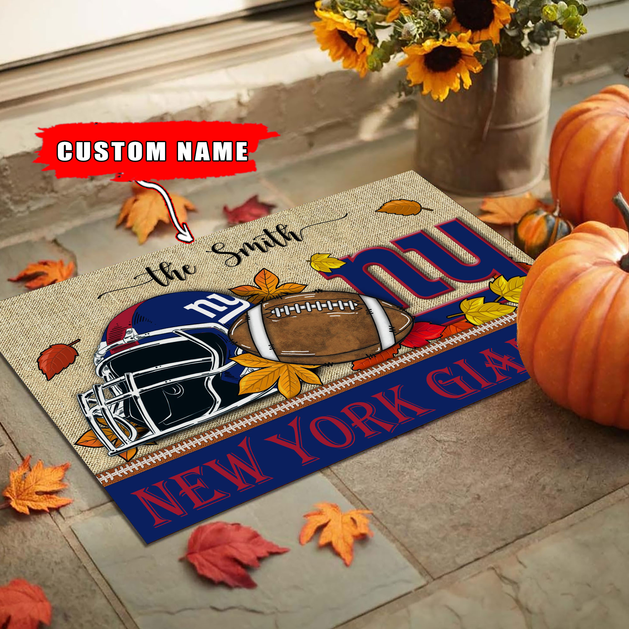New York Giants Football Doormat - Famjoys New York Giants Football Doormat - Famjoys