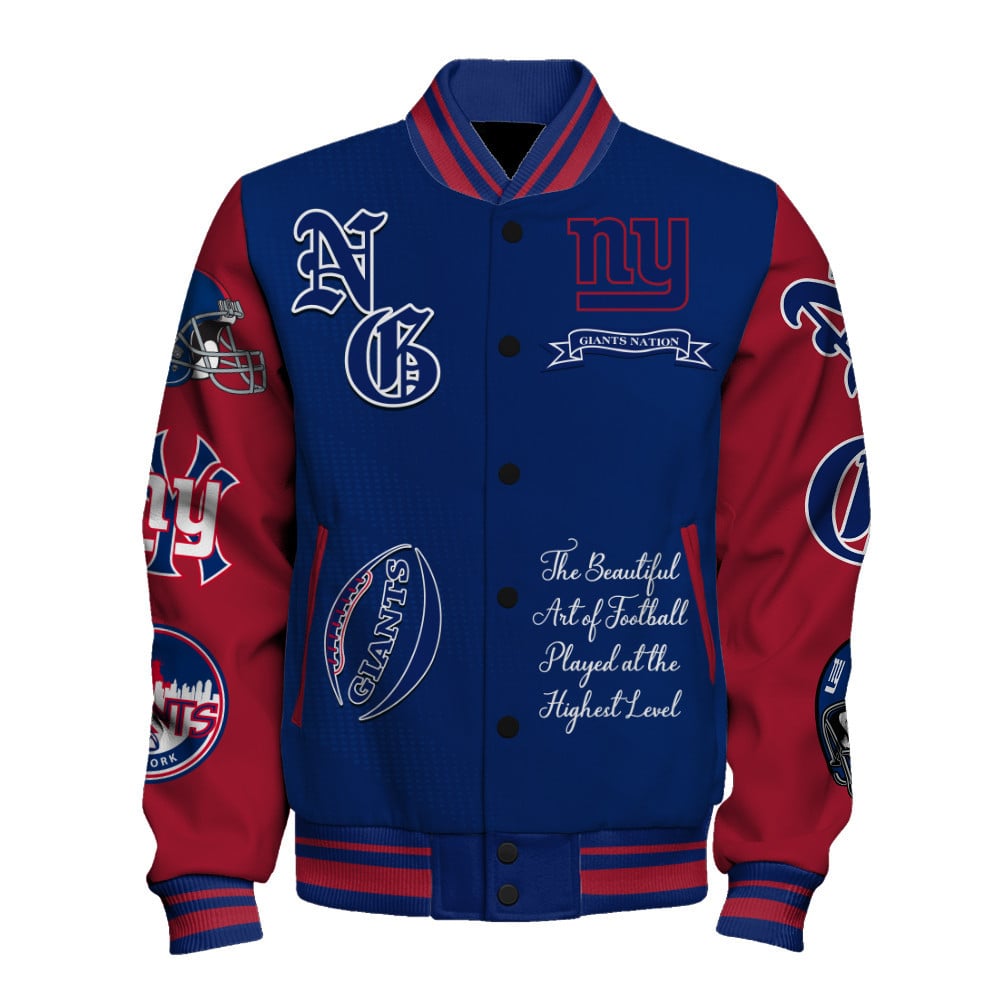 New York Giants National Football Conference Unisex Varsity Jacket V3 - Famjoys New York Giants National Football Conference Unisex Varsity Jacket V3 - Famjoys