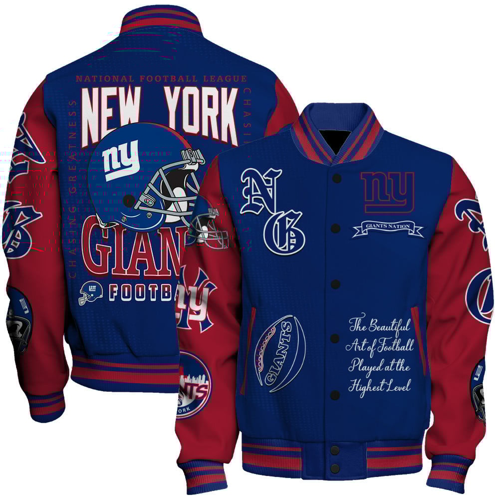 New York Giants National Football Conference Unisex Varsity Jacket V3 - Famjoys New York Giants National Football Conference Unisex Varsity Jacket V3 - Famjoys