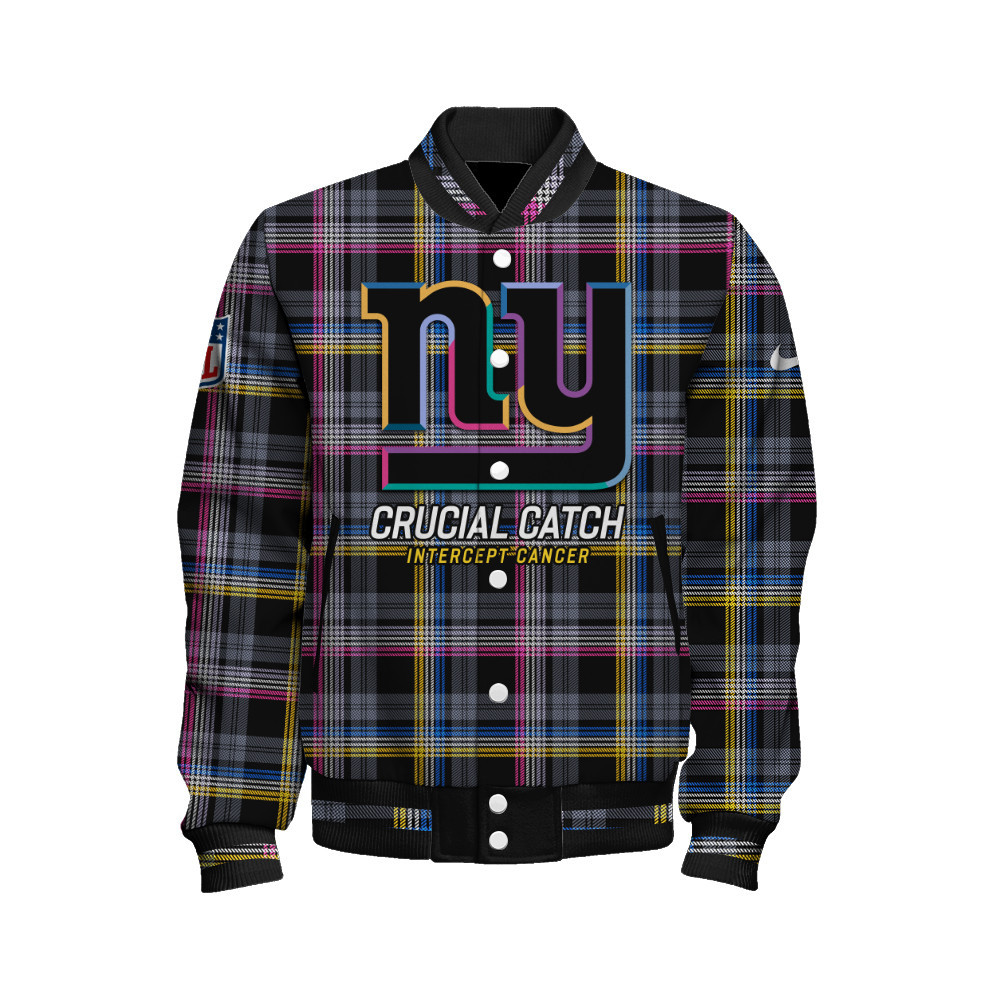 New York Giants National Football League Crucial Catch Unisex Varsity Jacket - Famjoys New York Giants National Football League Crucial Catch Unisex Varsity Jacket - Famjoys