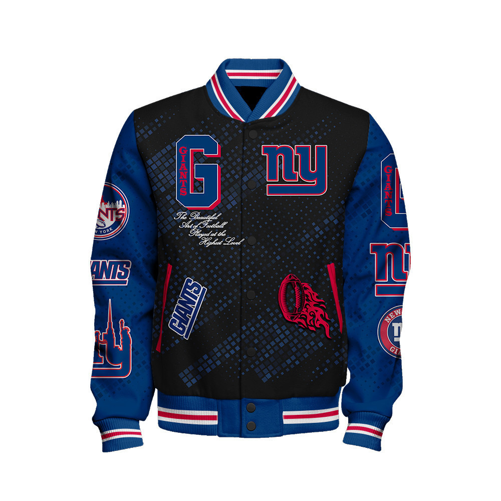 New York Giants National Football League Pattern Varsity Jacket V13 - Famjoys New York Giants National Football League Pattern Varsity Jacket V13 - Famjoys
