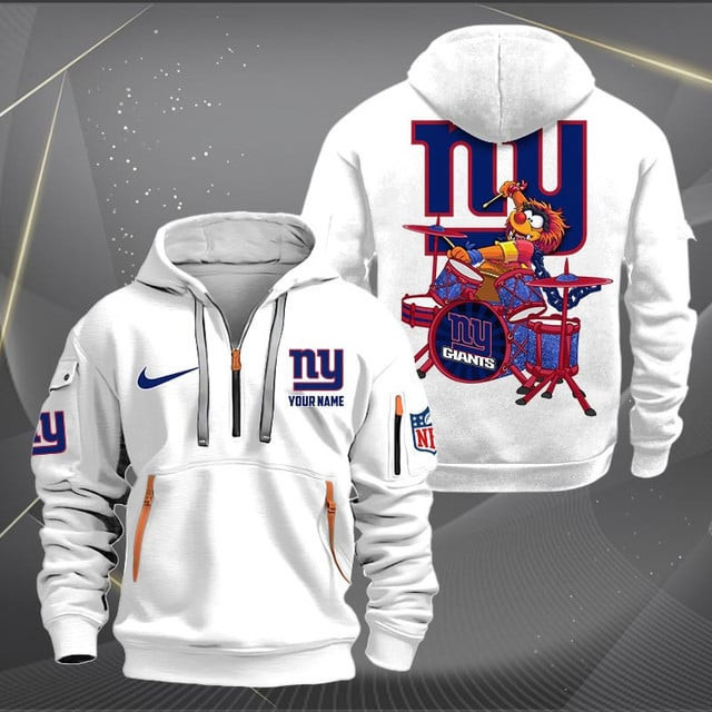 New York Giants Premium Personalized Quarter Zip Hoodie AZBTCQZH000024 - Famjoys New York Giants Premium Personalized Quarter Zip Hoodie AZBTCQZH000024 - Famjoys