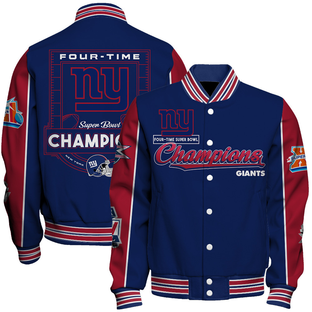 New York Giants Super Bowl Champions Live For These Colors Varsity Jacket - Famjoys New York Giants Super Bowl Champions Live For These Colors Varsity Jacket - Famjoys