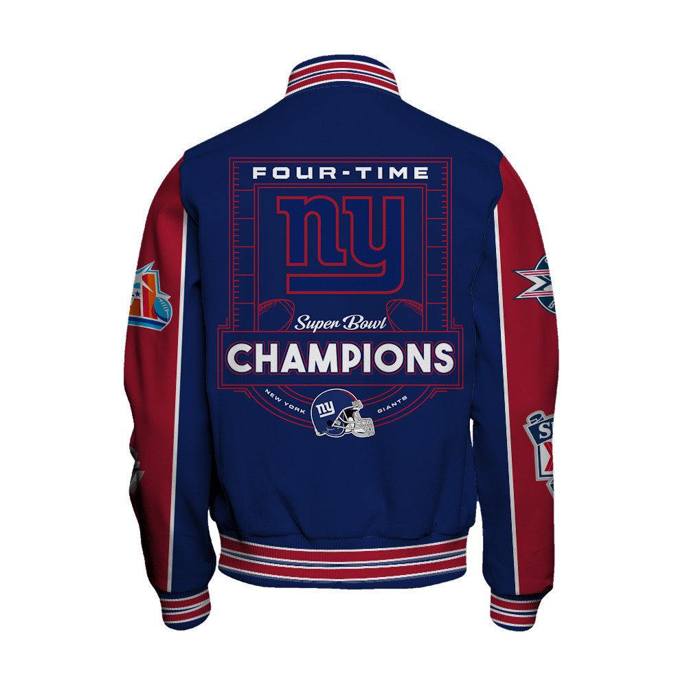 New York Giants Super Bowl Champions Live For These Colors Varsity Jacket - Famjoys New York Giants Super Bowl Champions Live For These Colors Varsity Jacket - Famjoys