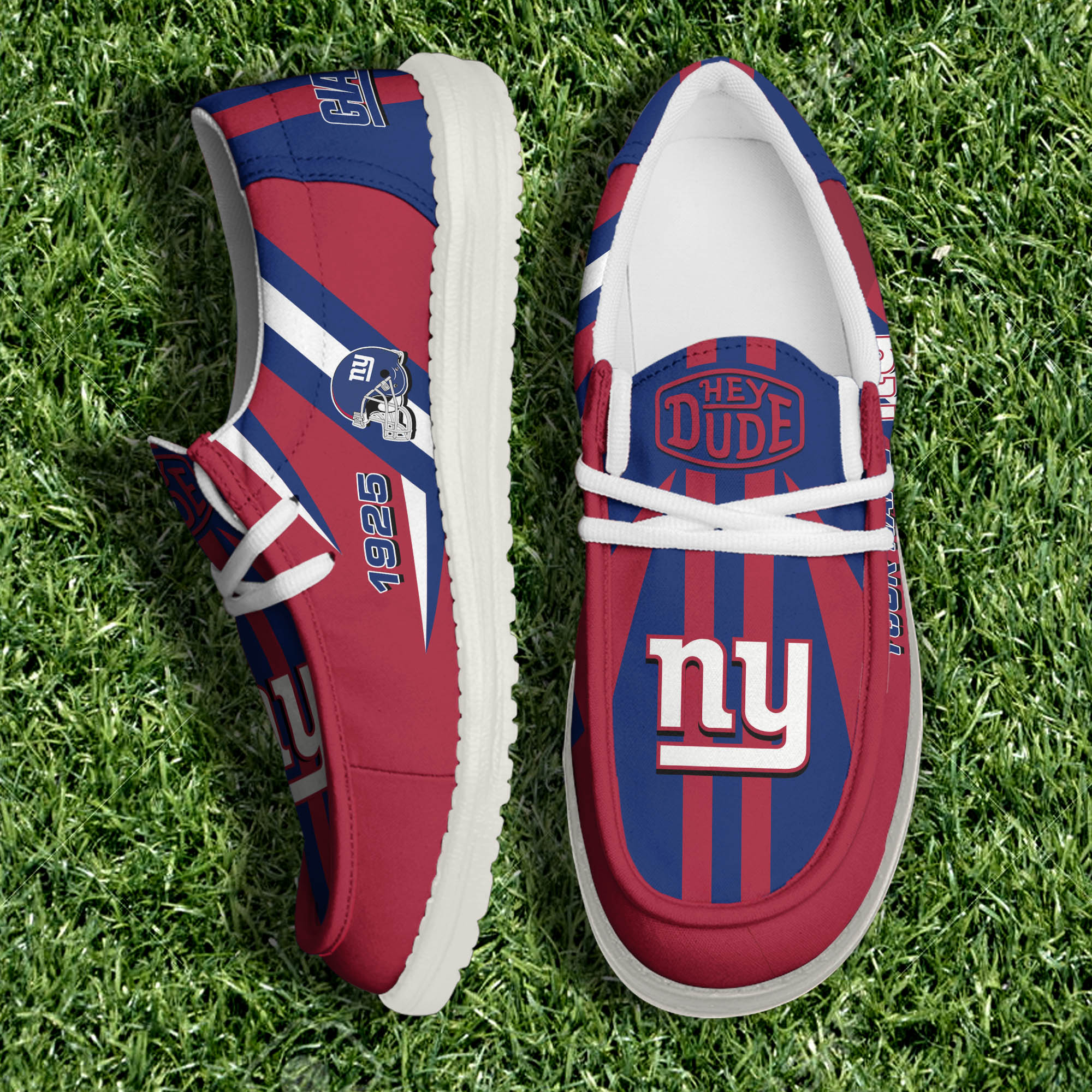 New York Giants Team White Canvas Loafer Shoes Personalized Your Name - Famjoys New York Giants Team White Canvas Loafer Shoes Personalized Your Name - Famjoys