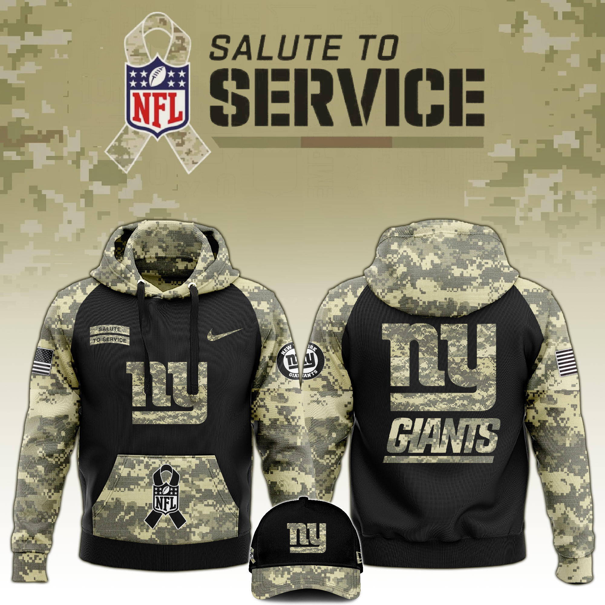 New York Giants Veterans Day Hoodie - Famjoys New York Giants Veterans Day Hoodie - Famjoys