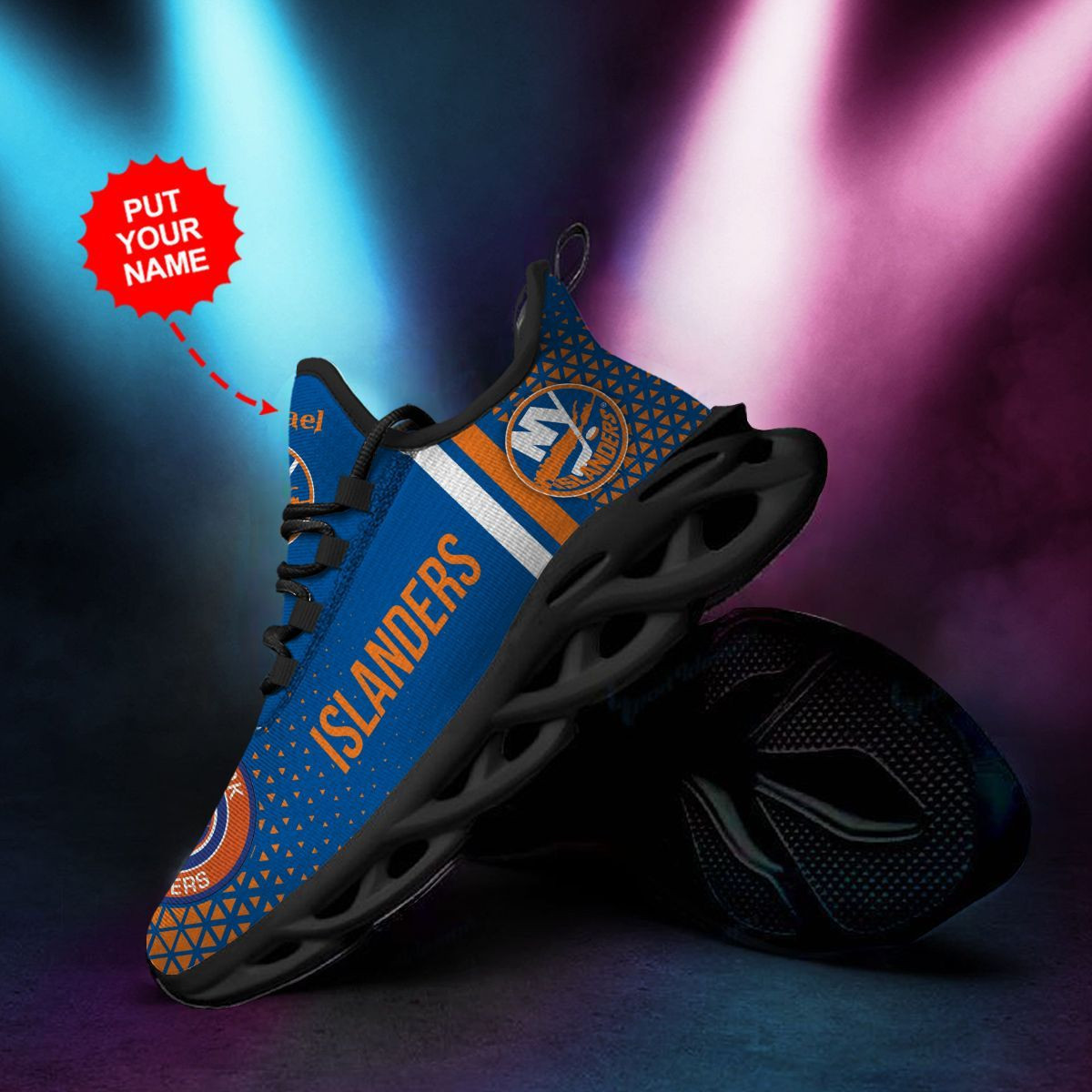 New York Islanders Custom Personalized Max Soul Sneakers Shoes - Famjoys New York Islanders Custom Personalized Max Soul Sneakers Shoes - Famjoys