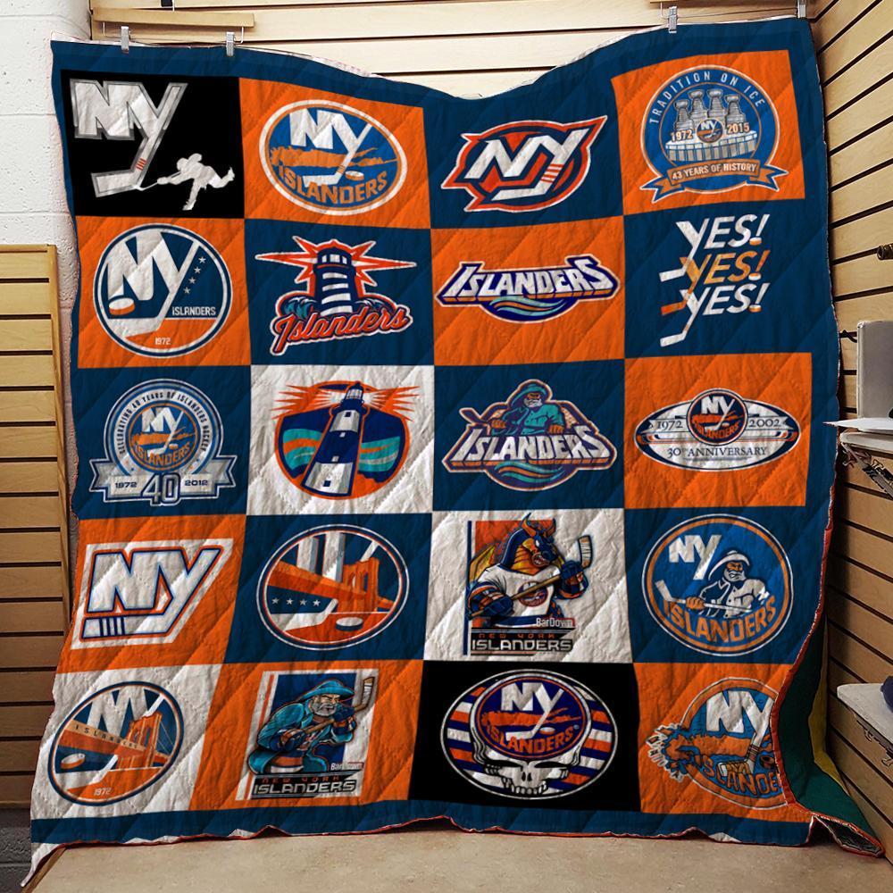 New York Islanders Quilt Blanket - Famjoys New York Islanders Quilt Blanket - Famjoys
