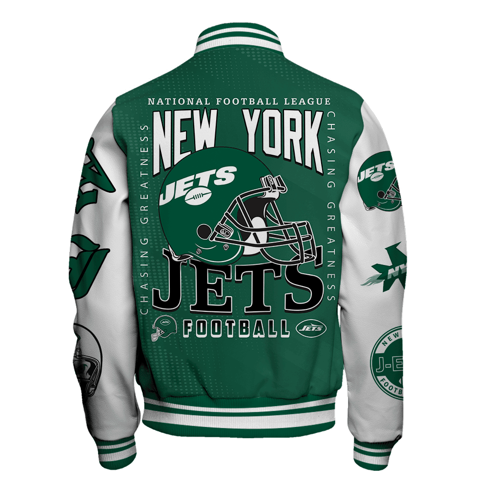 New York Jets American Football Conference Unisex Varsity Jacket V3 - Famjoys New York Jets American Football Conference Unisex Varsity Jacket V3 - Famjoys