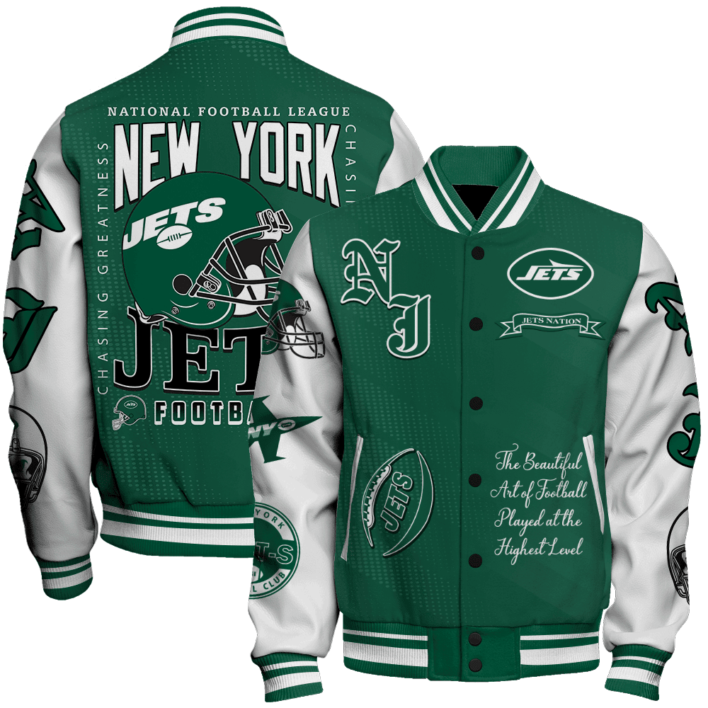New York Jets American Football Conference Unisex Varsity Jacket V3 - Famjoys New York Jets American Football Conference Unisex Varsity Jacket V3 - Famjoys