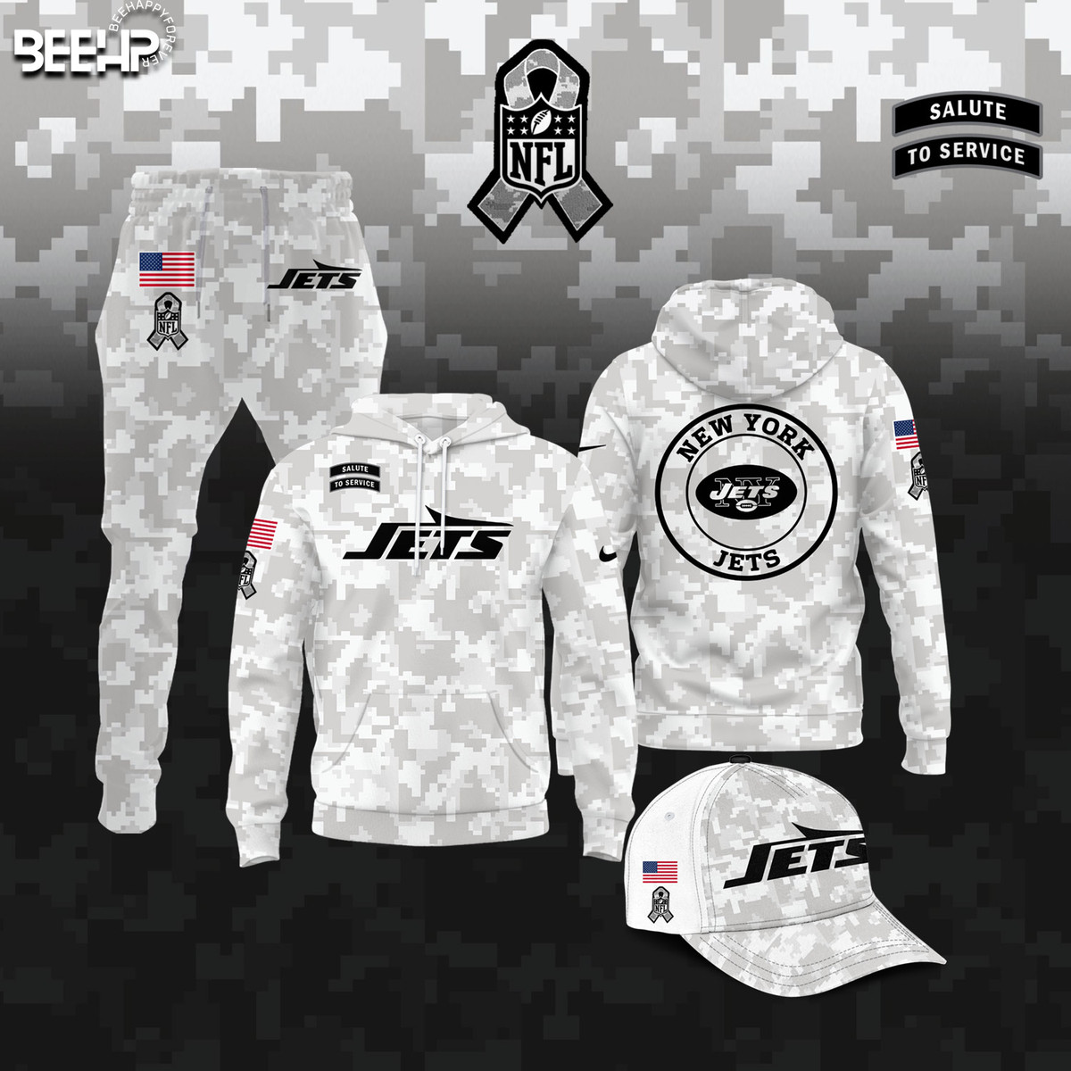 New York Jets Camo Salute to Service Combo - Famjoys New York Jets Camo Salute to Service Combo - Famjoys