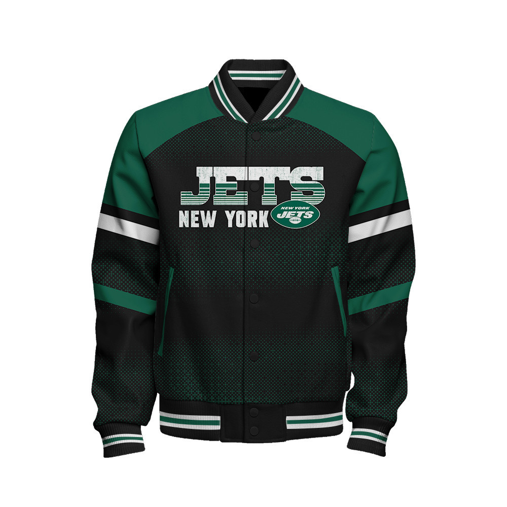 New York Jets - Fearless Warrior Unisex Varsity Jacket - Famjoys New York Jets - Fearless Warrior Unisex Varsity Jacket - Famjoys