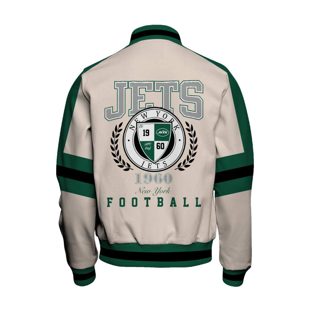 New York Jets - Feel The Power Unisex Varsity Jacket - Famjoys New York Jets - Feel The Power Unisex Varsity Jacket - Famjoys