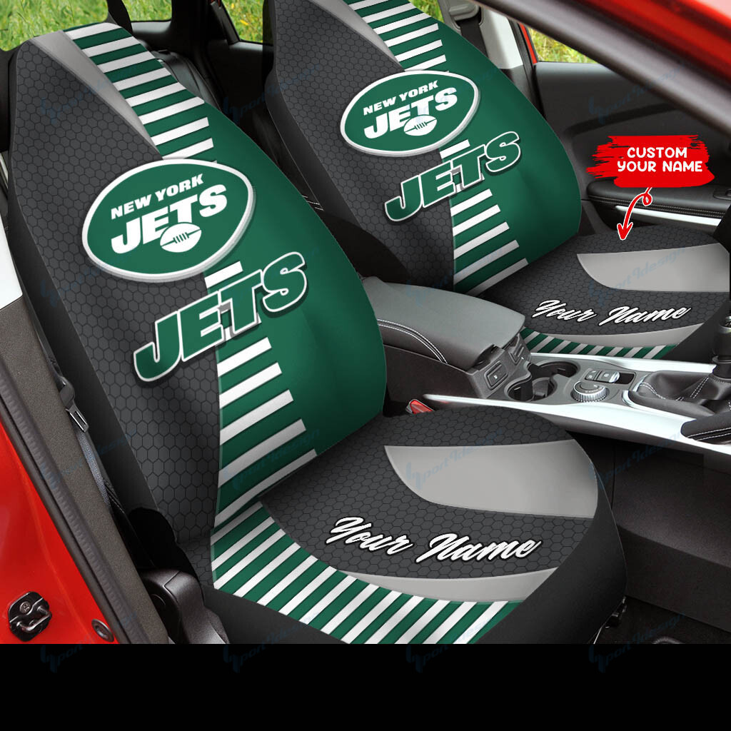 New York Jets Personalized Car Seat Covers BG276 - Famjoys New York Jets Personalized Car Seat Covers BG276 - Famjoys