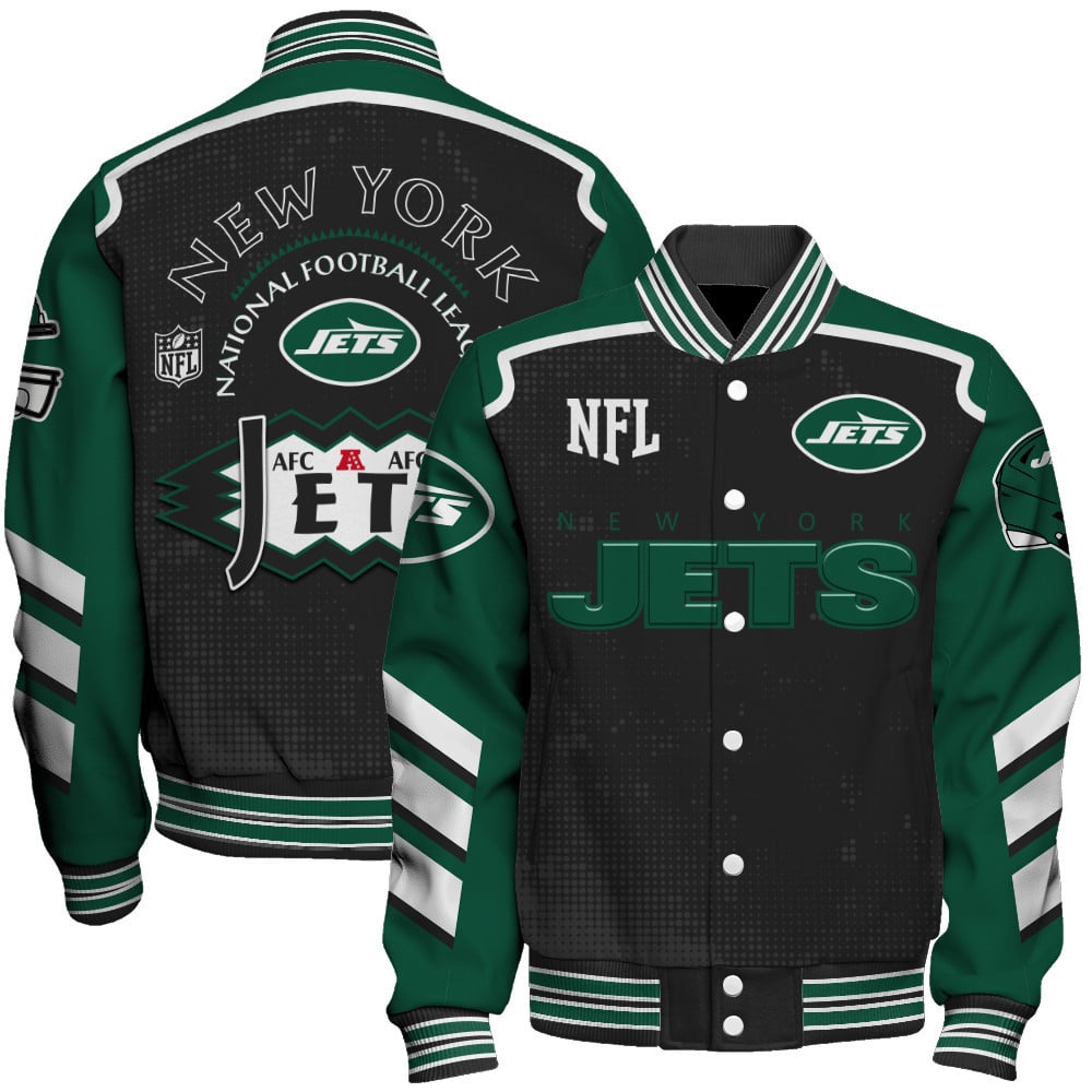 New York Jets - Relentless Determination Unisex Varsity Jacket - Famjoys New York Jets - Relentless Determination Unisex Varsity Jacket - Famjoys