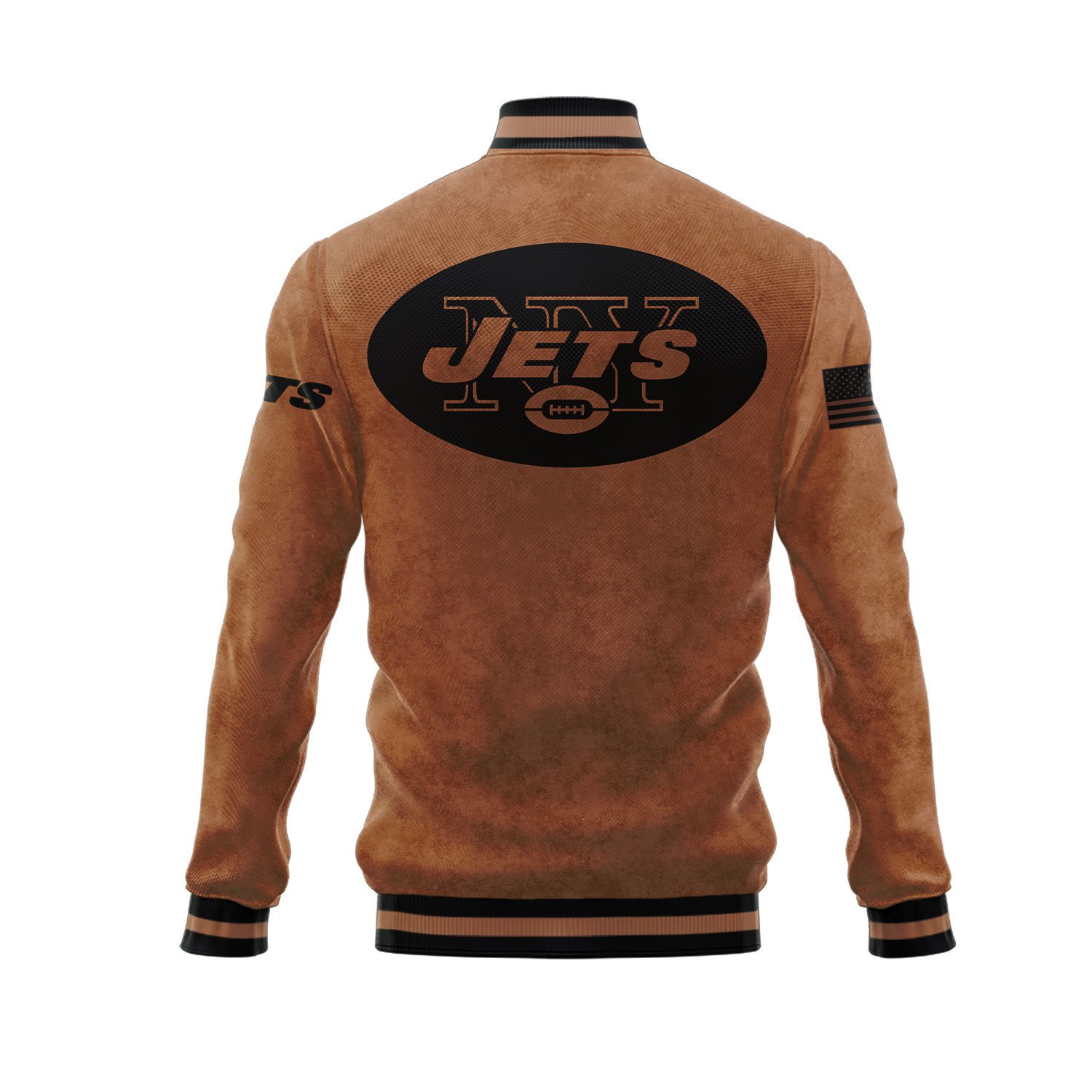 New York Jets Salute To Service Club Baseball Jacket Varsity Jacket - Brown - Famjoys New York Jets Salute To Service Club Baseball Jacket Varsity Jacket - Brown - Famjoys