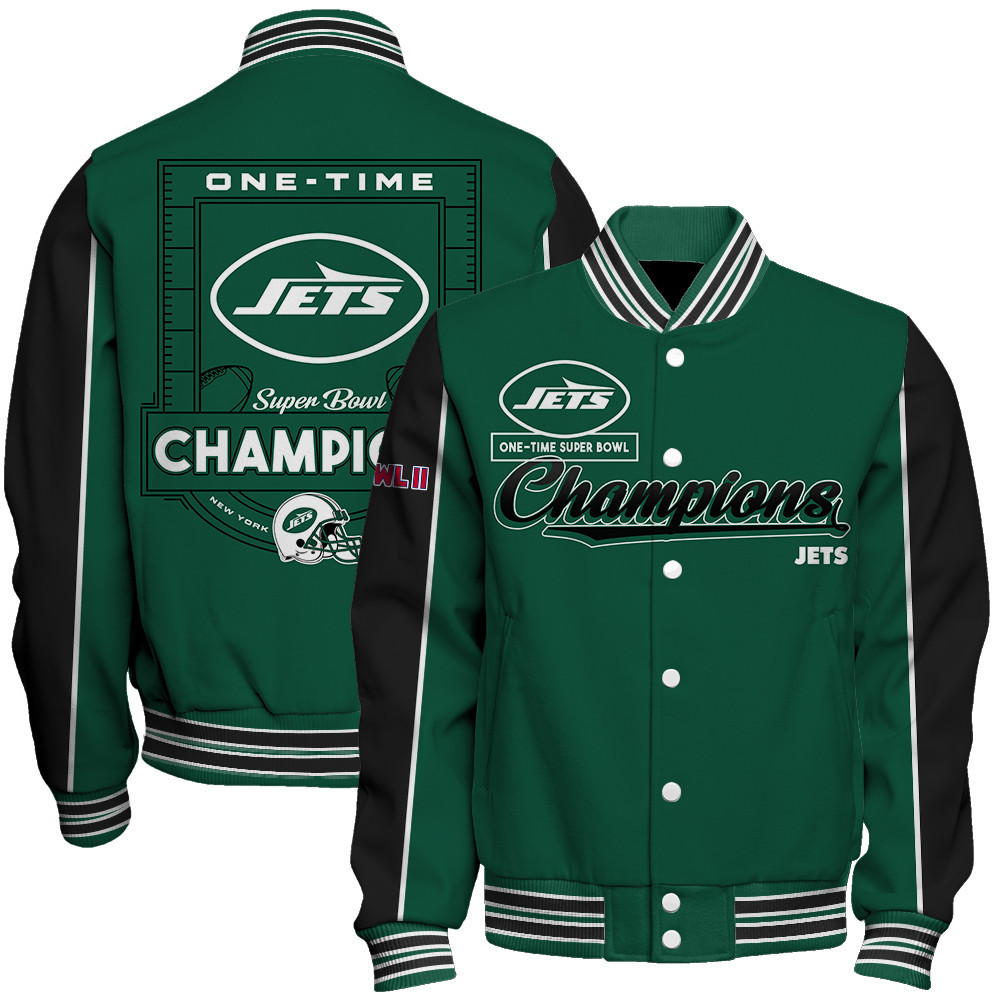 New York Jets Super Bowl Champions Live For These Colors Varsity Jacket - Famjoys New York Jets Super Bowl Champions Live For These Colors Varsity Jacket - Famjoys