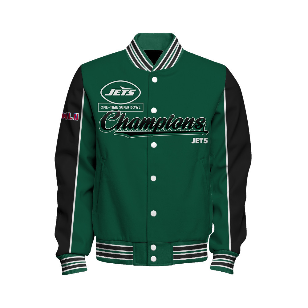 New York Jets Super Bowl Champions Live For These Colors Varsity Jacket - Famjoys New York Jets Super Bowl Champions Live For These Colors Varsity Jacket - Famjoys