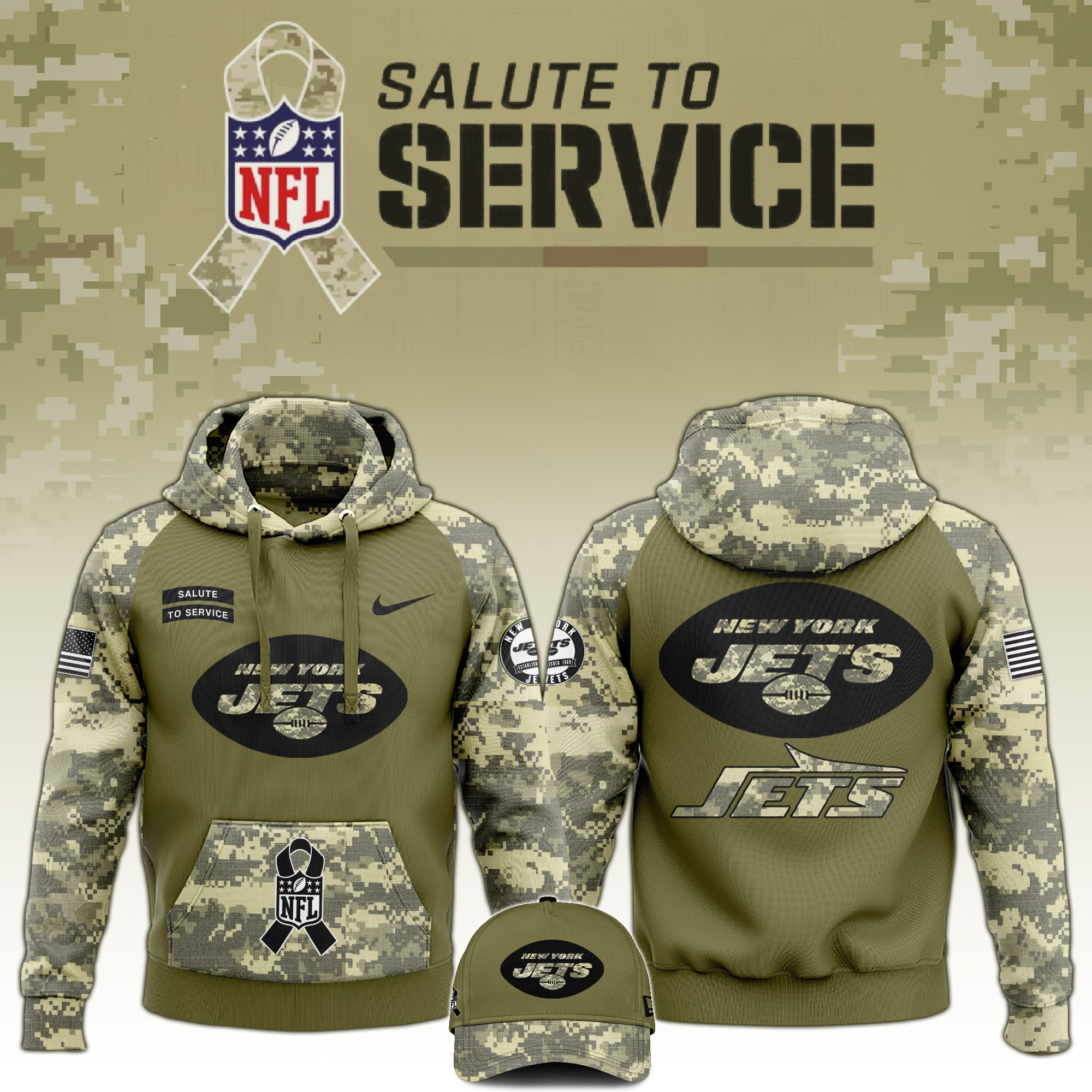 New York Jets Veterans Day Hoodie - Famjoys New York Jets Veterans Day Hoodie - Famjoys