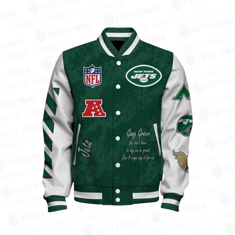 New York Jets X Champions Print Varsity Jacket SFAT V9 - Famjoys New York Jets X Champions Print Varsity Jacket SFAT V9 - Famjoys