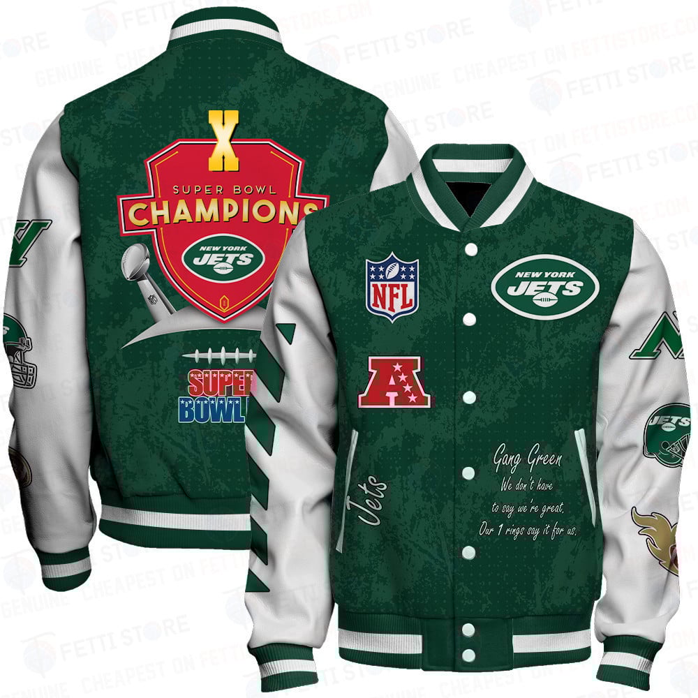 New York Jets X Champions Print Varsity Jacket SFAT V9 - Famjoys New York Jets X Champions Print Varsity Jacket SFAT V9 - Famjoys